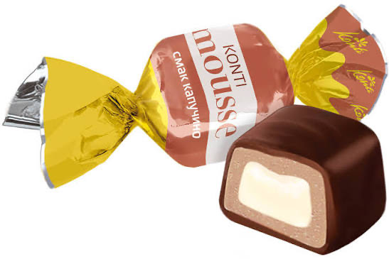 Цукерки Konti-mousse смак капучино. KONTI вагові