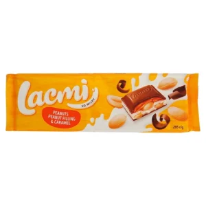 Шоколад молочний LACMI з арахісом. арахісовою начинкою та карамеллю 295 г