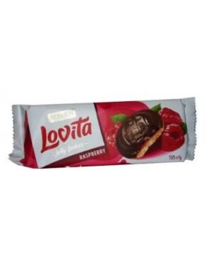 Печиво Здобне LOVITA JELLY COOKIES з Желейною Начинкою зі Смаком Малини 139 г
