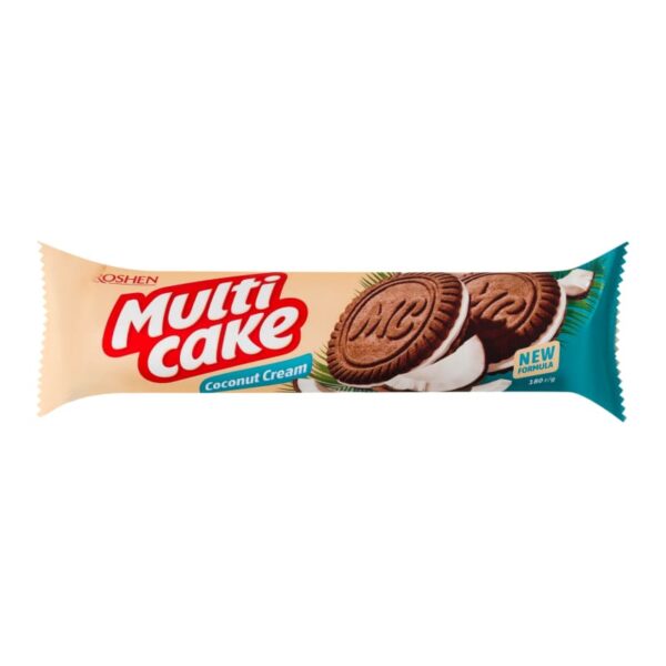 Печиво Цукрове MULTICAKE з Начинкою зі Смаком Кокос-крем 180 г