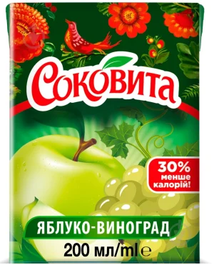 00397.webp Сік Яблуко-виноград ТМ Соковита 0.2 л