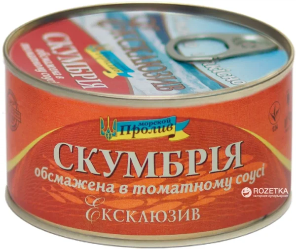 Скумбрія Ексклюзив Морський Пролив в томатному соусі 240 г