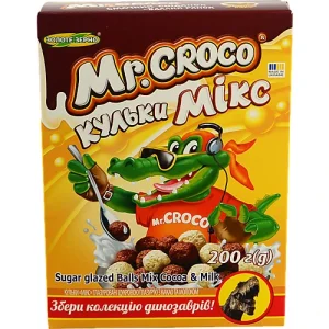 Сухі сніданки кульки Мікс Mr. Croco  Какао-Молоко 200г