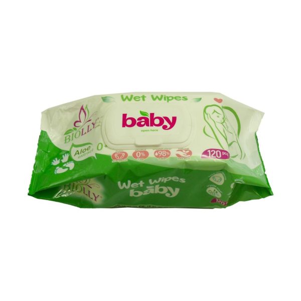 Серветки дитячі вологі 'BIOLLY' BABY алое 120 шт