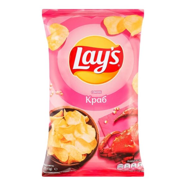 Чіпси зі смаком краба.  LAY'S 25 г stripe