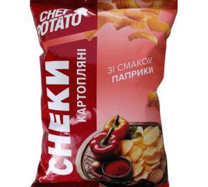 Снеки картопляні зі смаком паприки. ТМ SHEF POTATO 120 г