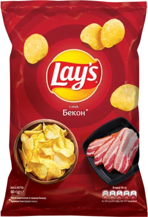 Чіпси Lay's зі смаком бекону 60 г