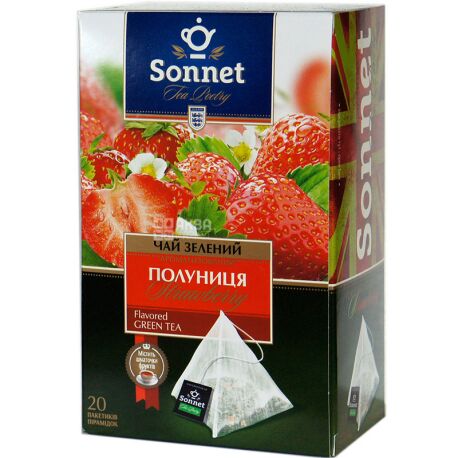Чай зелений Полуниця. ТМ SONNET 20 пак