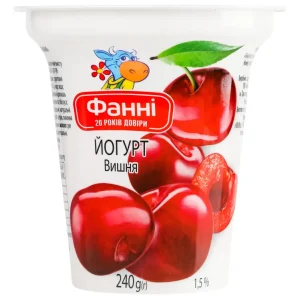 Йогурт Фанні вишня  стакан 1.5% 240г