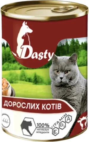 Корм вологий для котів зі смаком яловичини ТМ 'Dasty' 415г