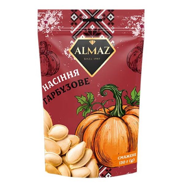 Насіння гарбузове смажене. ТМ ALMAZ 130 г