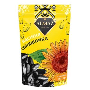 Насіння соняшника смажене чорне. ТМ ALMAZ 140 г