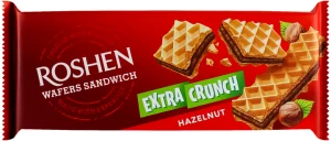 Вафлі ROSHEN WAFERS SANDWICH CRUNCH HAZELNUT 142г