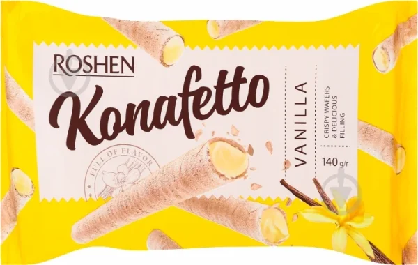 Трубочки вафельні з ваніллю ROSHEN 140 г