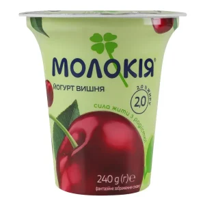 Йогурт 2.0% Вишня Густий ТМ Молокія 240 г
