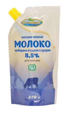 Молоко згущене 8.5% ТМ Еко-молпродукт 270 г