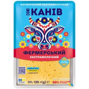 Сир Канів твердий Фермерський екстрамолочний . 55% 135г