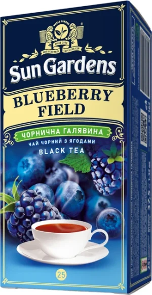 Чай чорний дрібнолистовий Blueberry Field Sun Gardens 25 пак