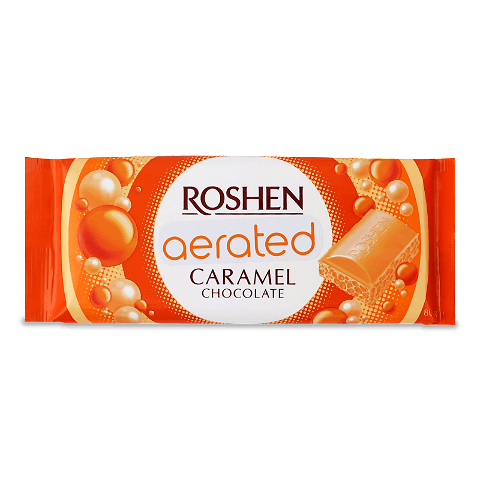 Шоколад білий пористий Roshen карамельний акція 80г