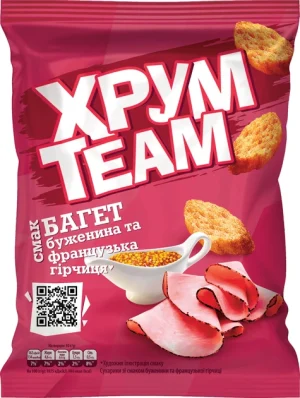 Сухарики з буженини та гірчиці. ТМ Хрумteam Багет 55 г