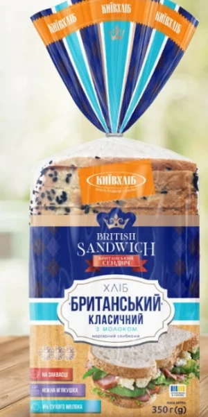 Хліб  Британський класичний з молоком Київський  350 г