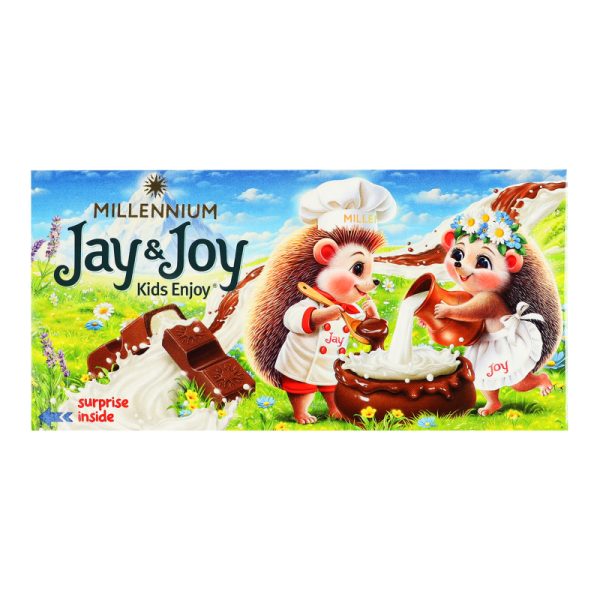 Шоколад Jay&Joy молочний з молочною на 100 г