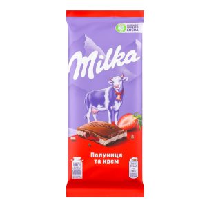 Шоколад Мілка Полуниця та Крем 90 г