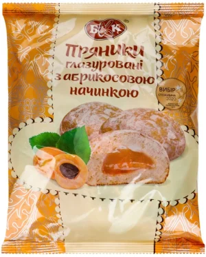 Пряники глазуровані з абрикосовою начинкою ББК 300г