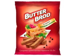 Сухарики зі смаком холодцю та хрону. ТМ BUTTERBROD 35г