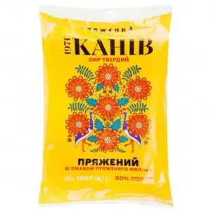 Сир твердий пряжений (канів) 50% брус 160 г